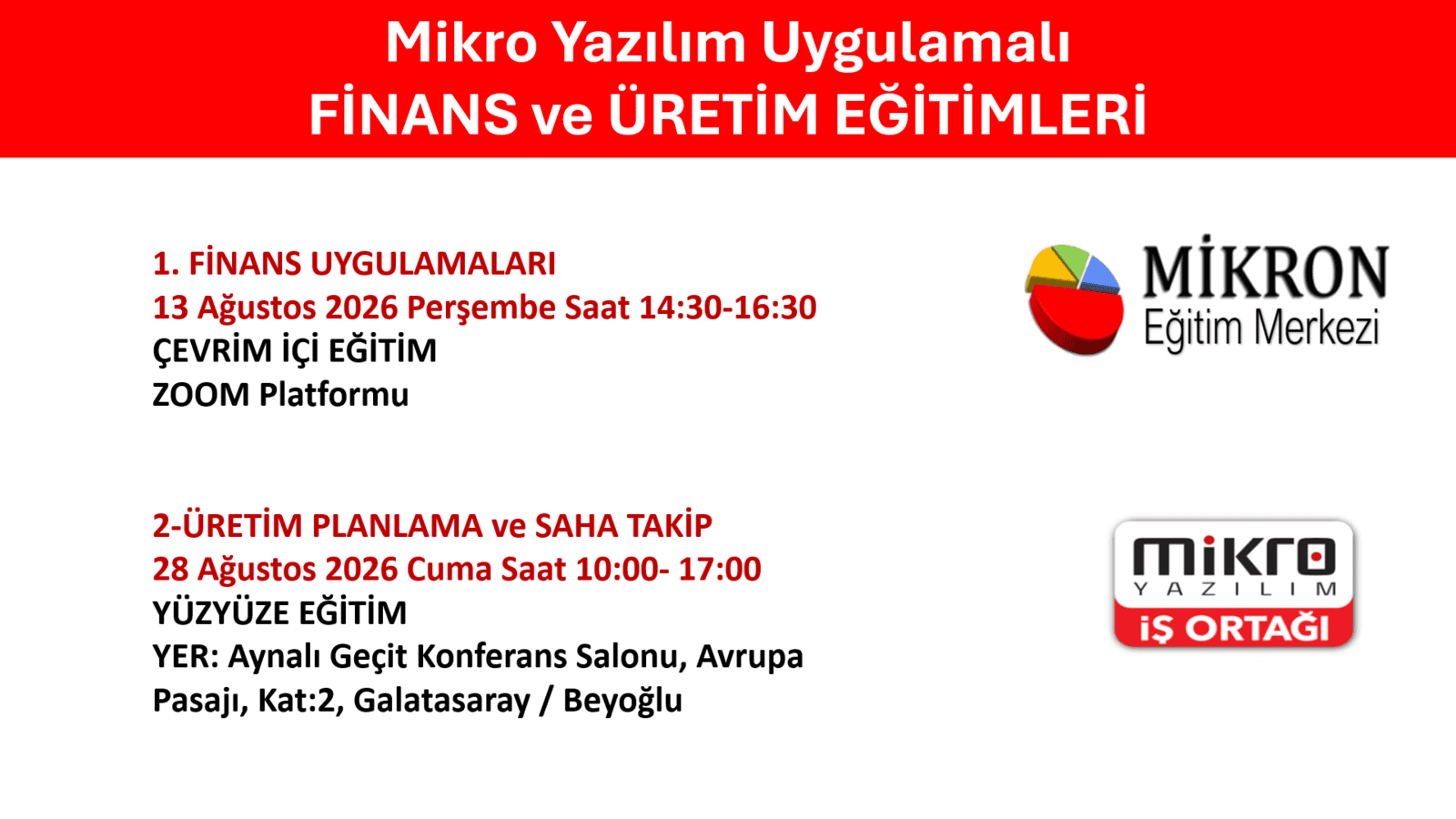 MİKRO YAZILIM UYGULAMALI - ÜRETİM YONETİMİ - MAYIS 2025