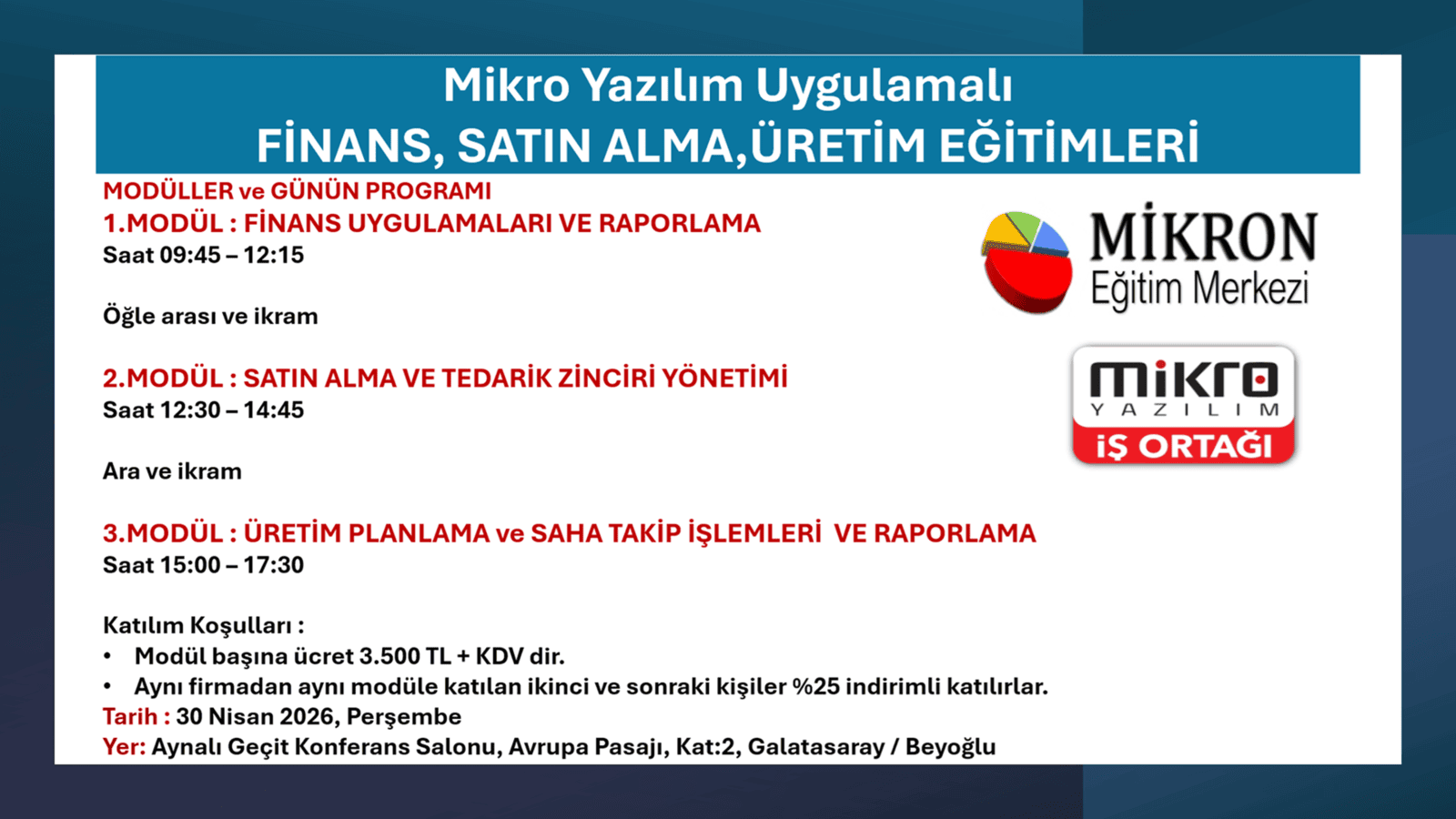 MİKRO YAZILIM UYGULAMALI - ÜRETİM YONETİMİ - MAYIS 2025