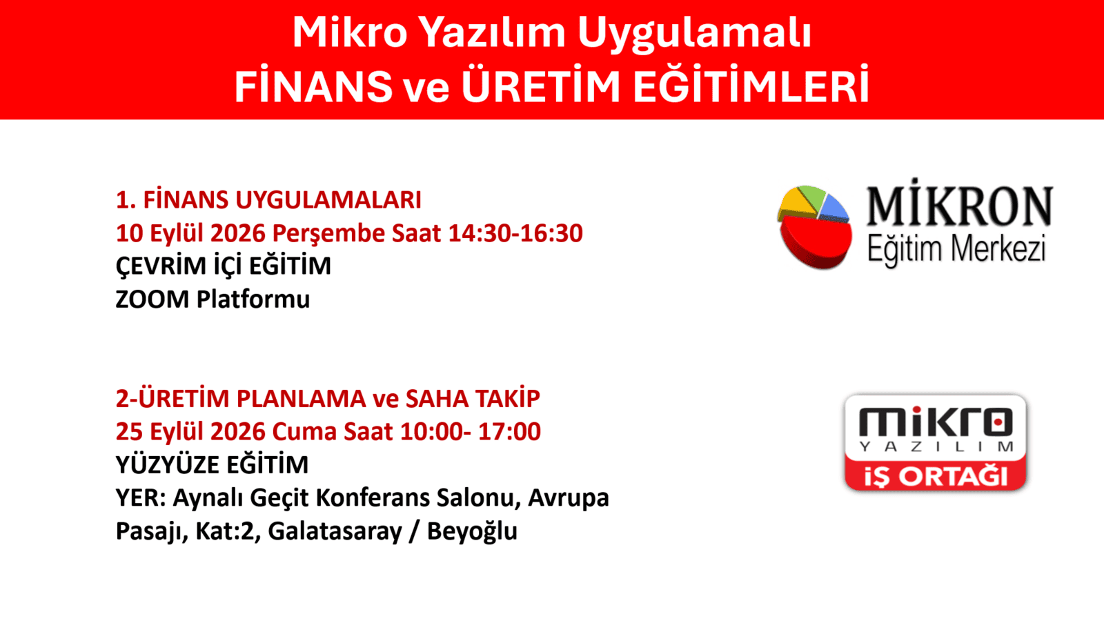 MİKRO YAZILIM UYGULAMALI - ÜRETİM YONETİMİ - MAYIS 2025